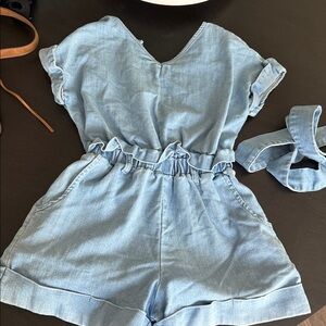 Habitual kids Girls size 10 denim romper